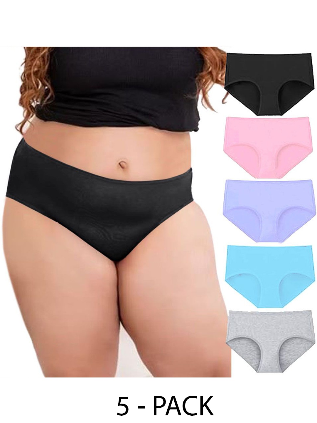 

Diving Deep Women Pack of 5 Cotton Hipster Briefs, Assorted