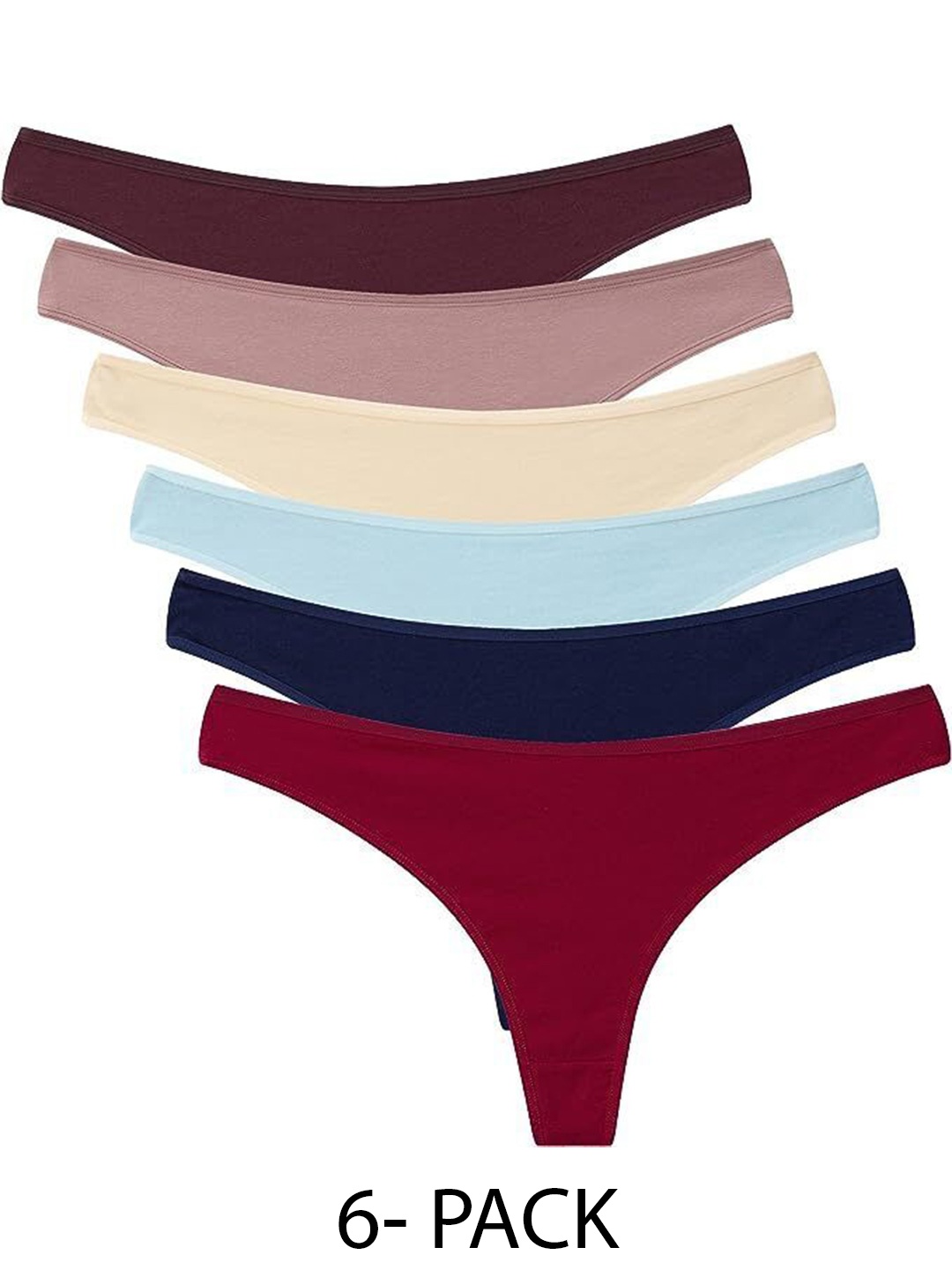 

Diving Deep Pack of 6 Cotton Thongs Briefs, Assorted