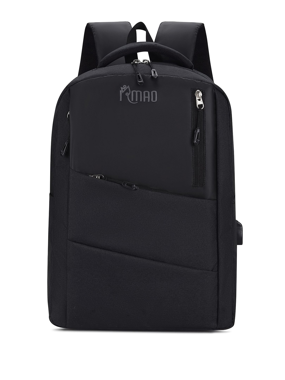 

IRMAO Unisex Backpack with USB Charging Port, Black