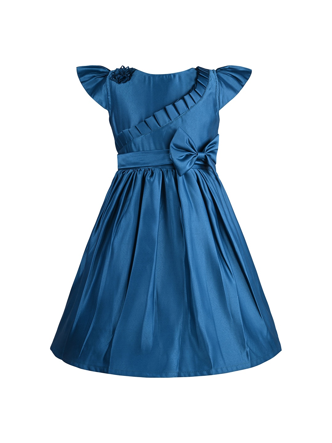 

Wish Karo Satin Fit & Flare Dress, Blue