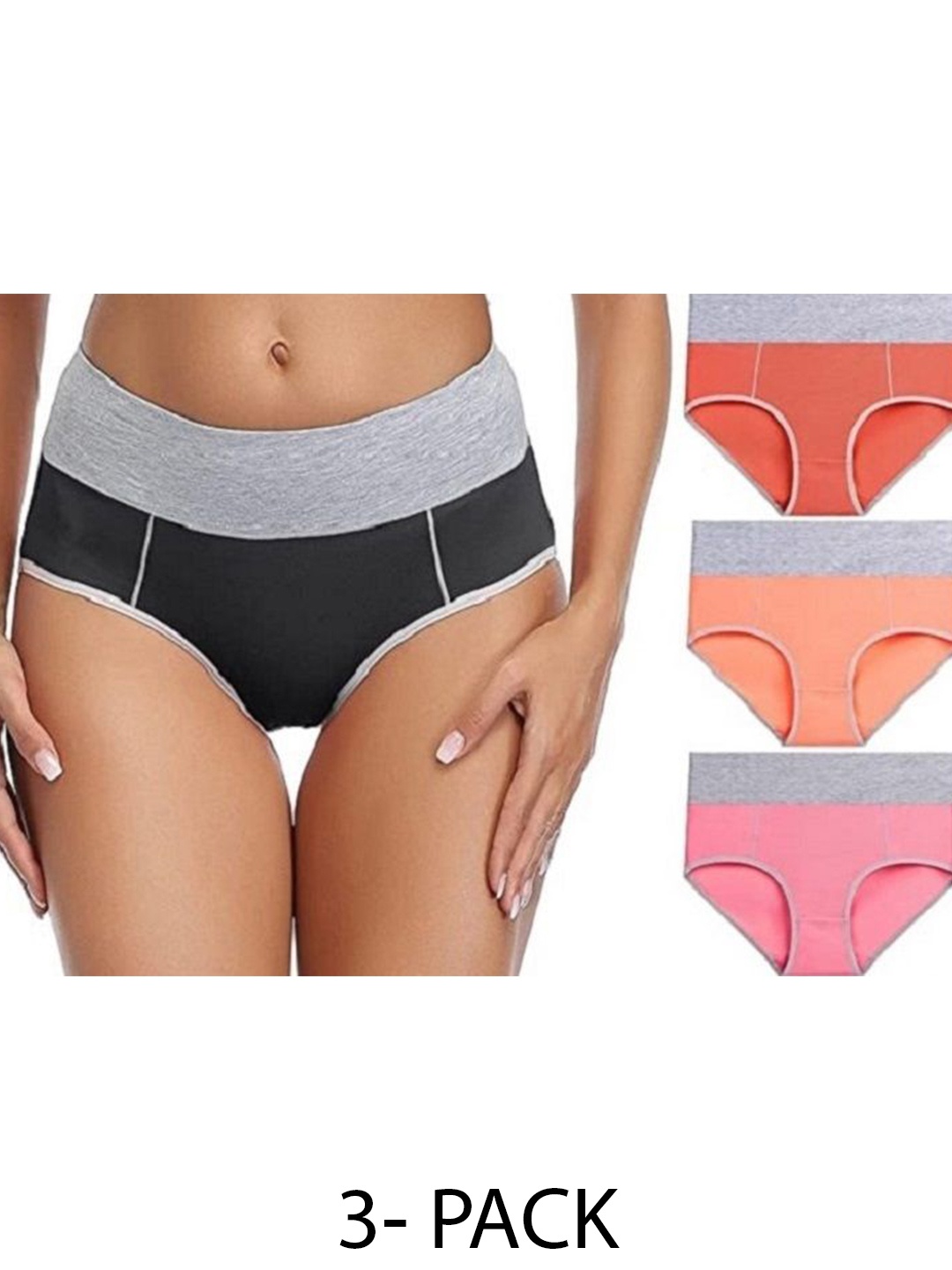 

Diving Deep Pack of 3 Cotton Hipster Briefs, Black