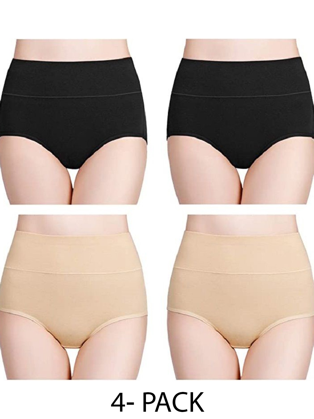 

Diving Deep Women Plus Size Pack of 4 Cotton Hipster Briefs, Assorted