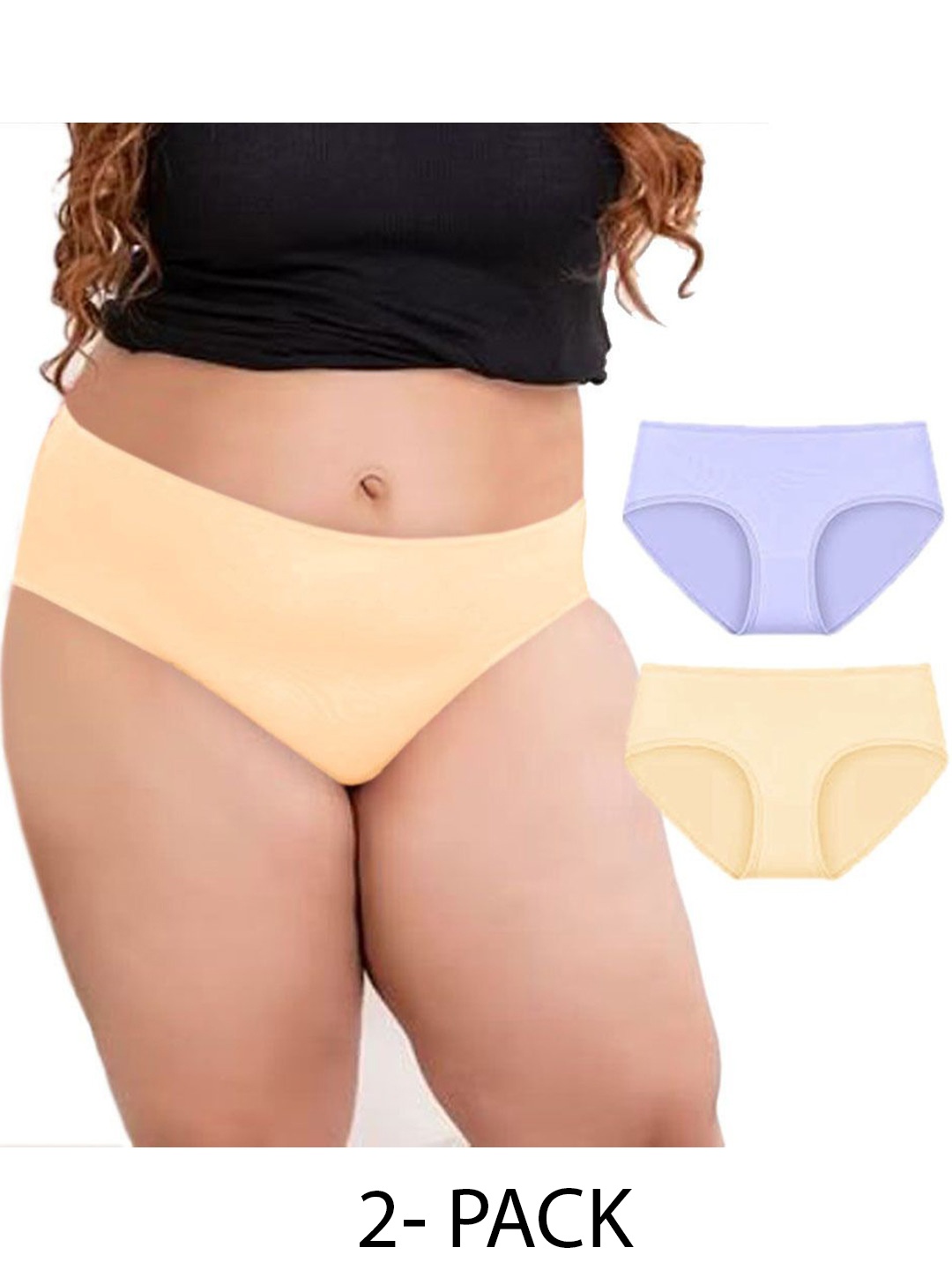 

Diving Deep Women Pack of 3 Cotton Plus Size Hipster Briefs, Assorted