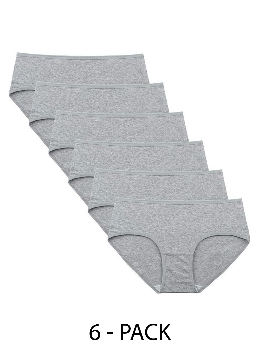 

Diving Deep Women Pack of 6 Cotton Hipster Briefs, Grey