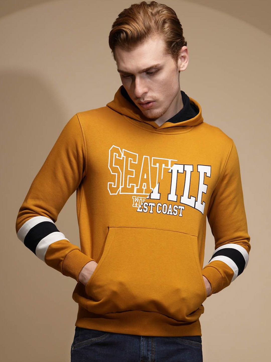 

Global Republic Men Hooded Pullover Sweatshirt, Yellow