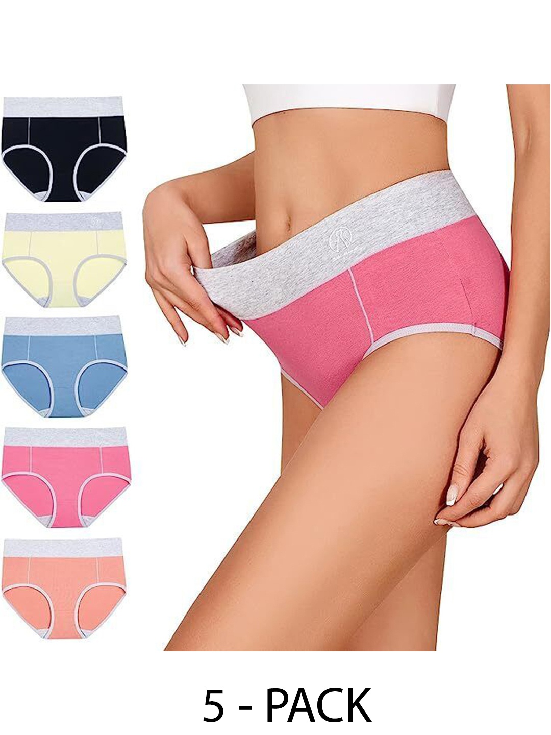 

Diving Deep Women Pack of 5 Hipster Briefs, Pink