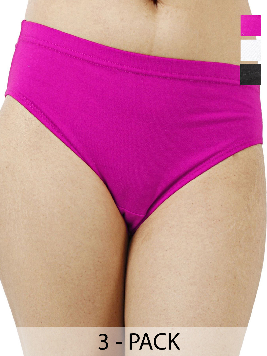 

Diving Deep Women Plus Size Pack of 3 Cotton Hipster Briefs, Assorted