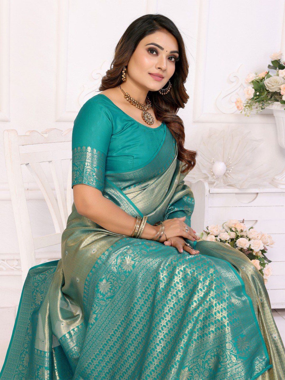 

Anaita Woven Design Zari Banarasi Saree, Blue