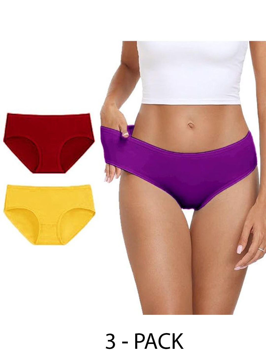 

Diving Deep Women Pack Of 3 Cotton Hipster Briefs, Assorted