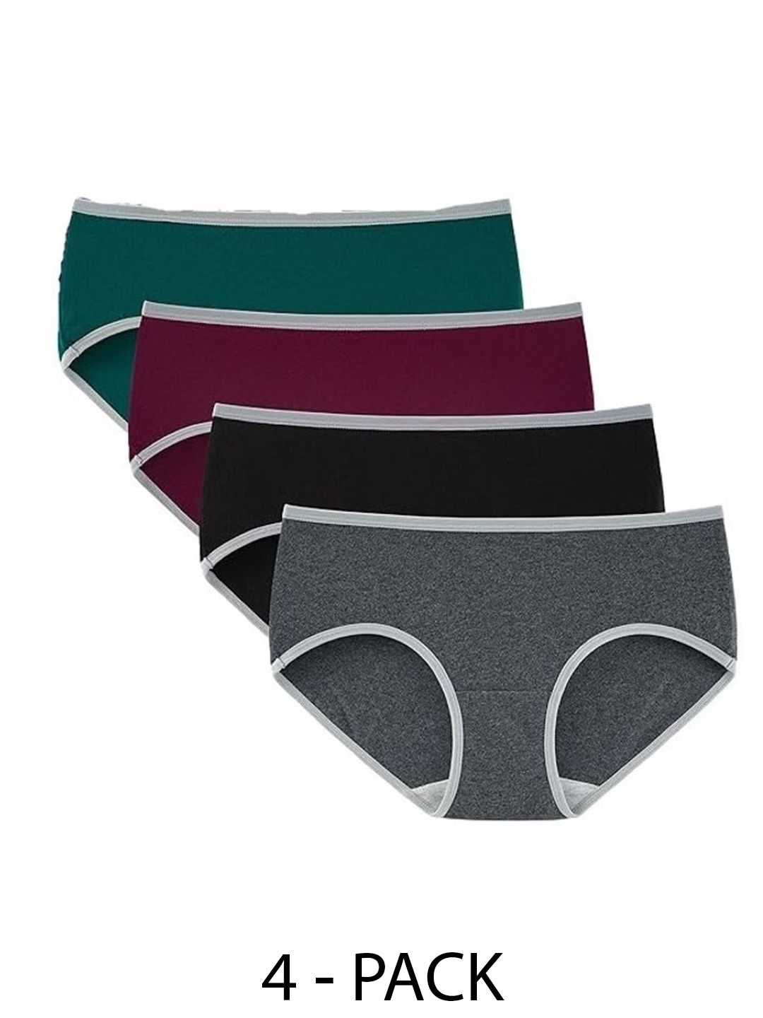 

Diving Deep Women Pack of 4 Hipster Briefs, Black