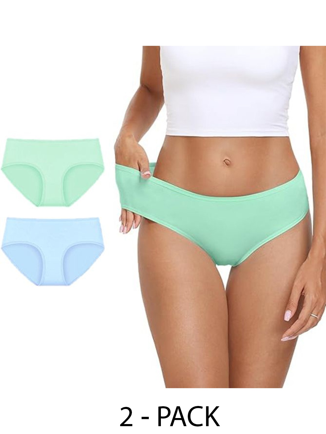 

Diving Deep Pack of 2 Cotton Hipster Briefs, Green