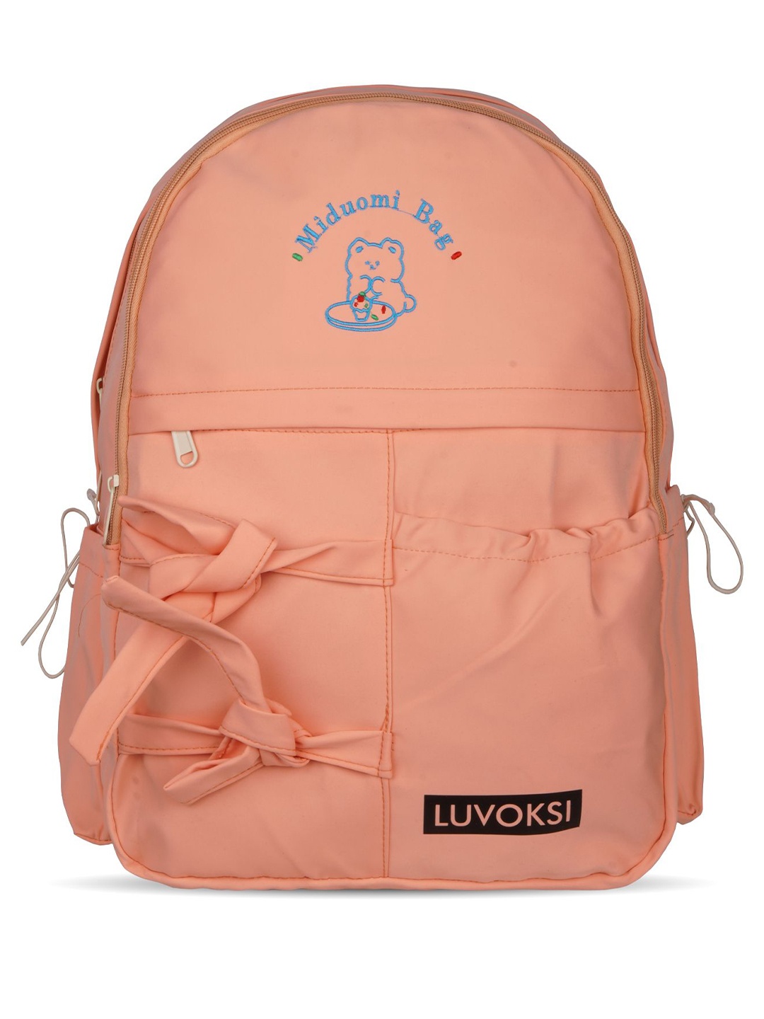 

Luvoksi Women Embroidered Medium Backpack, Orange