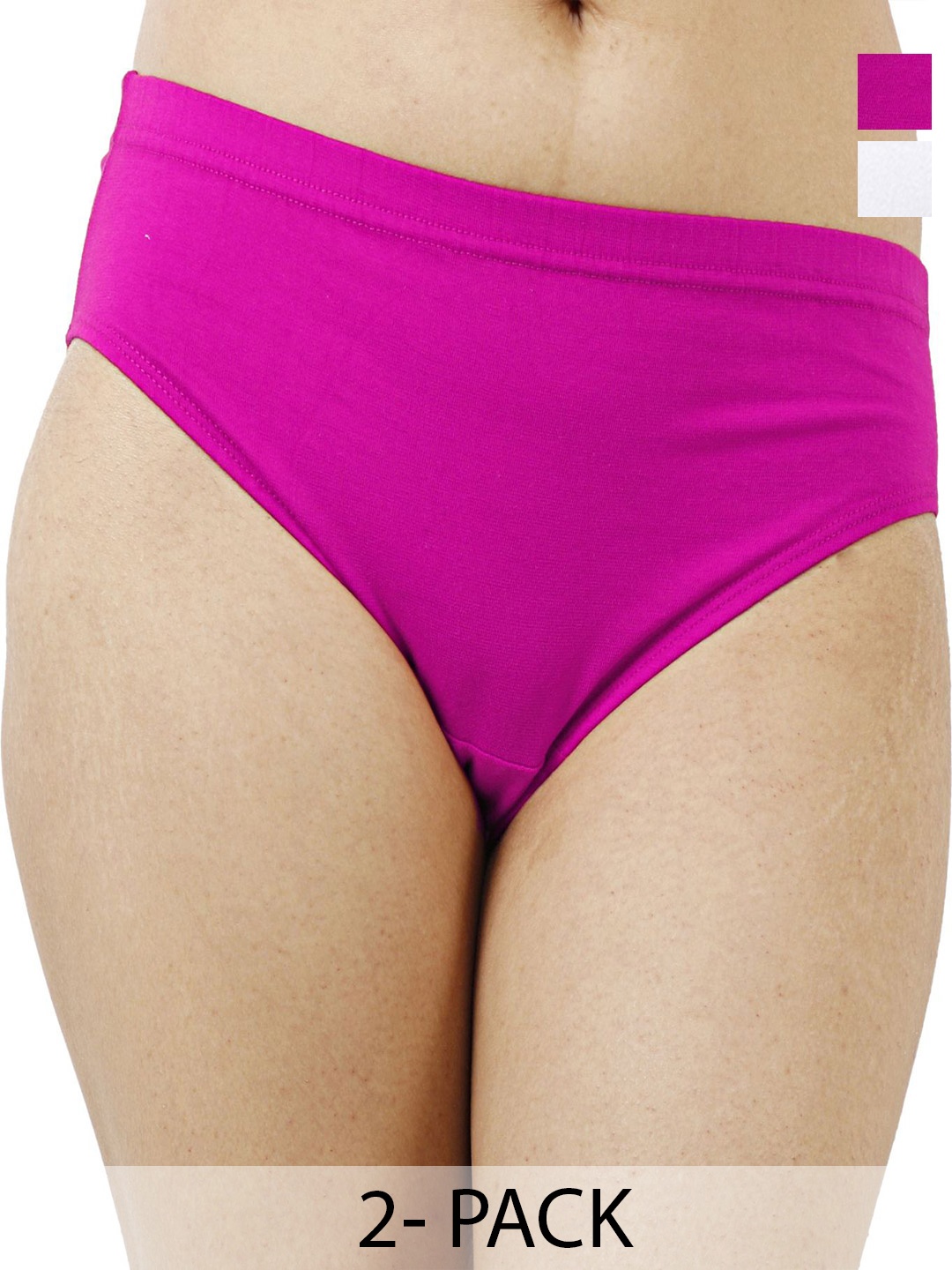 

Diving Deep Women Plus Size Pack of 2 Cotton Hipster Briefs, Pink