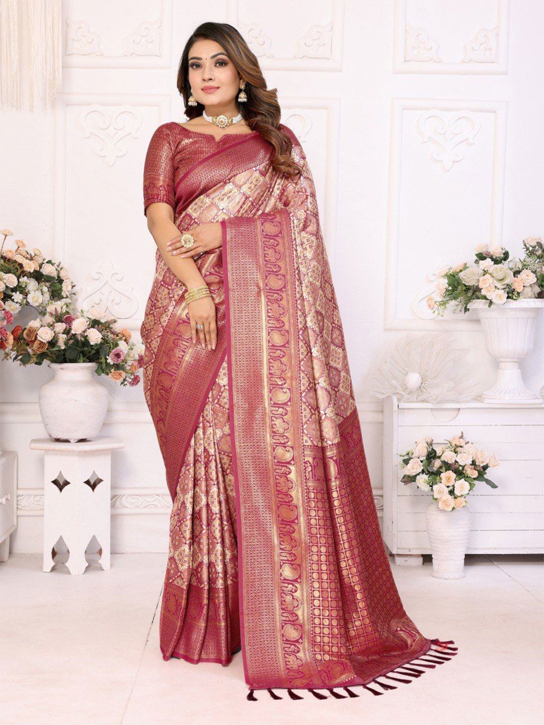 

Anaita Woven Design Zari Banarasi Saree, Brown
