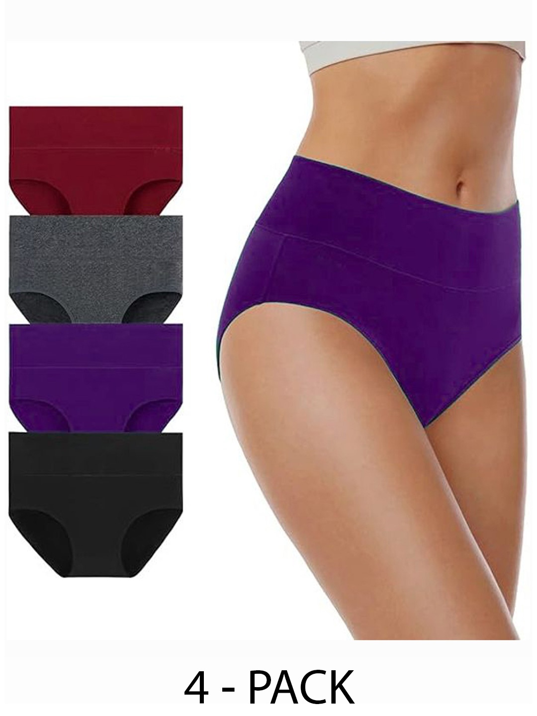 

Diving Deep Pack of 4 Cotton Hipster Briefs, Purple