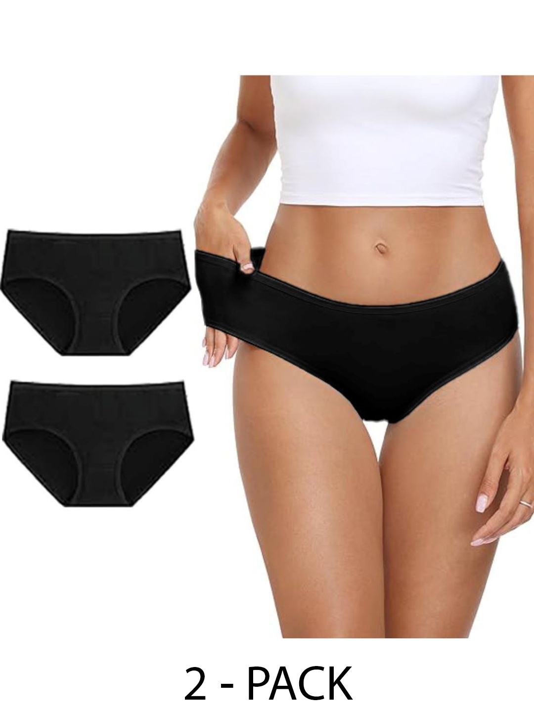 

Diving Deep Women Pack of 2 Cotton Hipster Briefs, Assorted