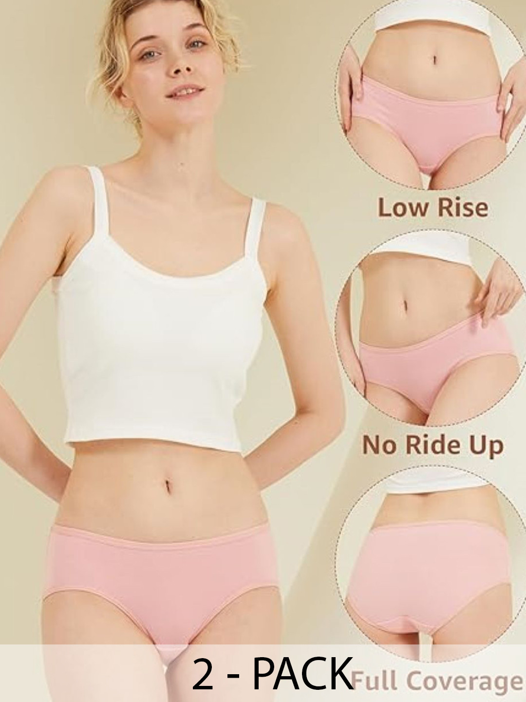 

Diving Deep Women Pack of 2 Cotton Hipster Briefs, Pink