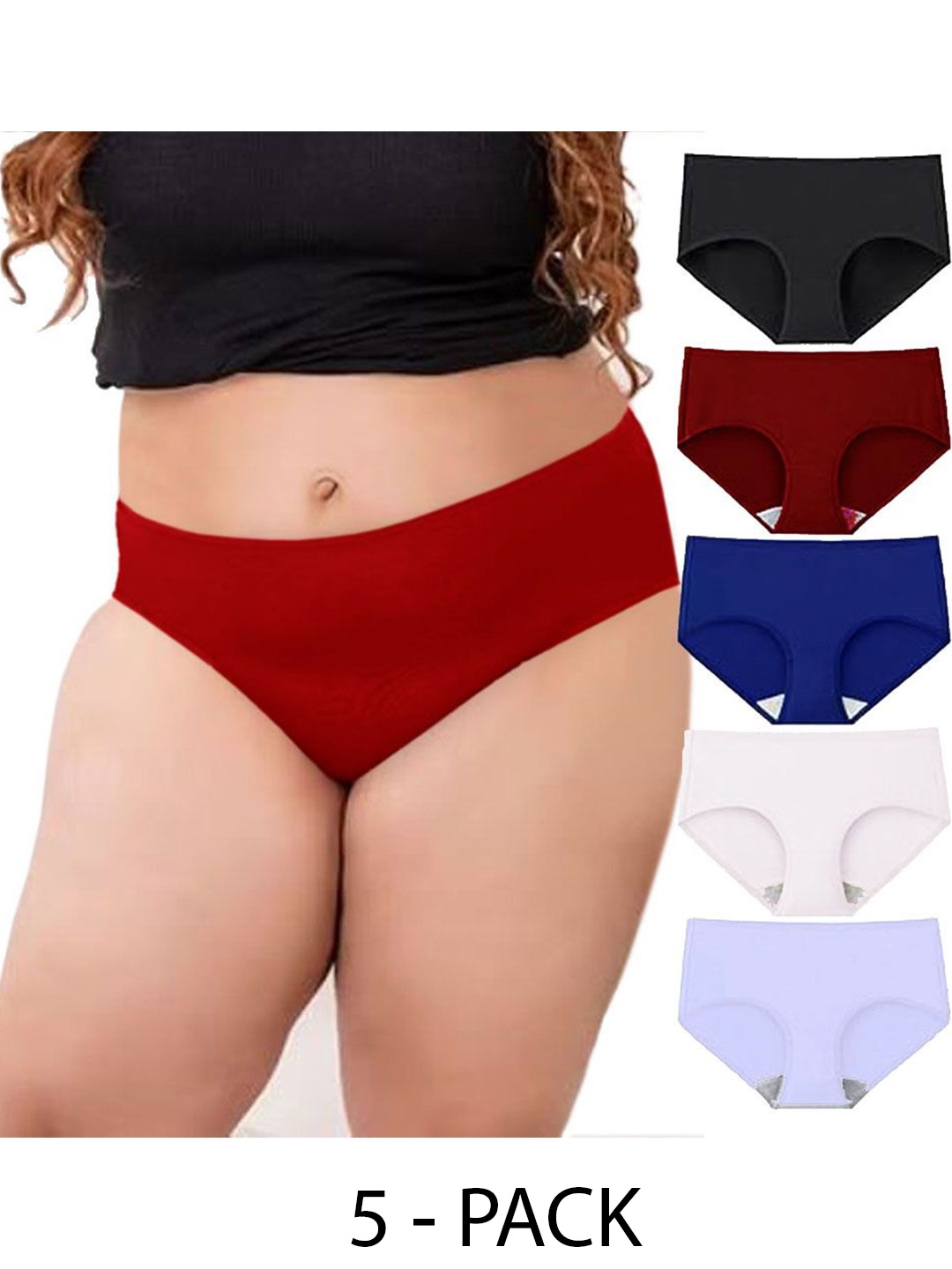 

Diving Deep Women Pack of 5 Hipster Briefs, Black