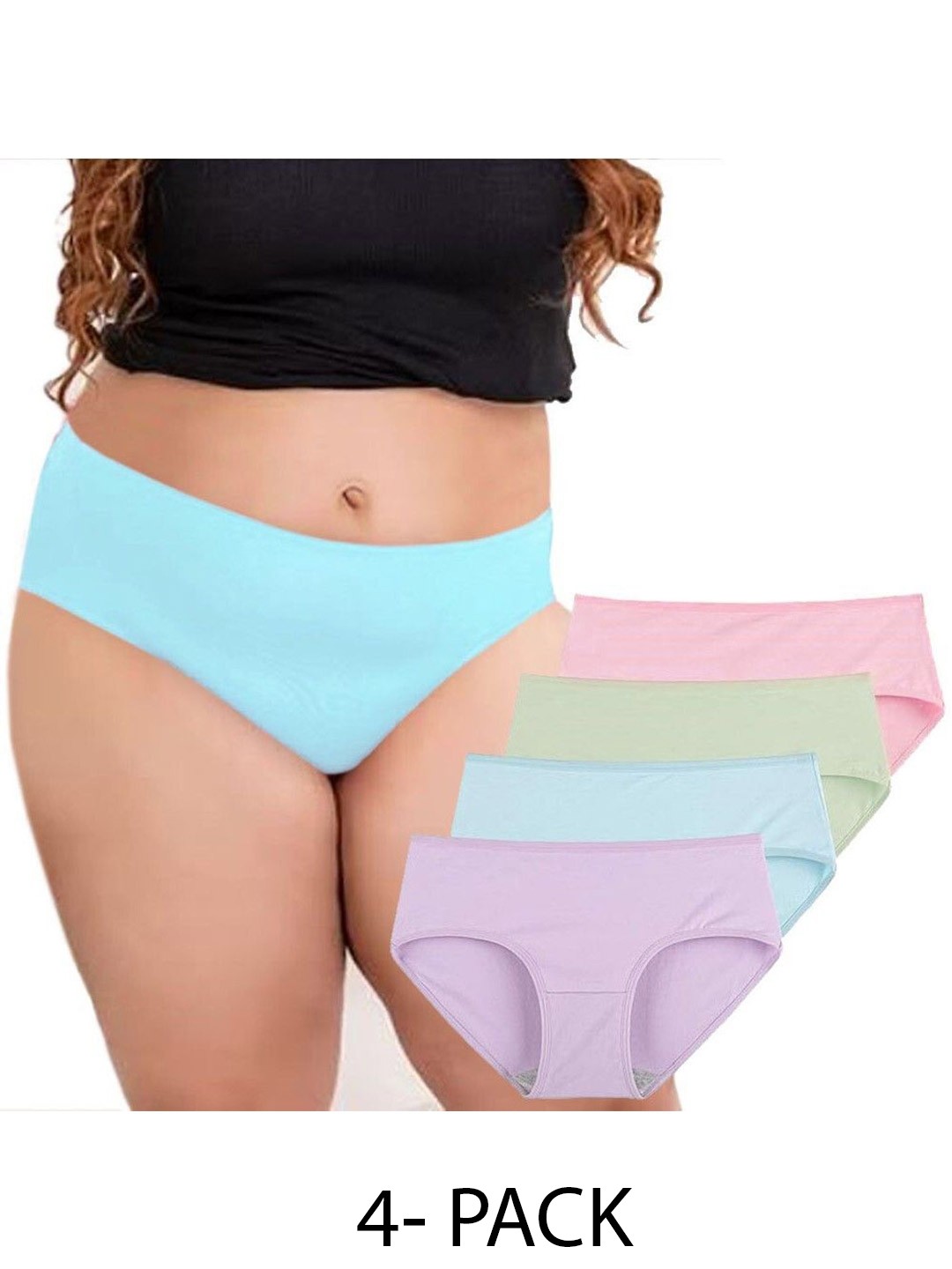 

Diving Deep Women Pack of 4 Cotton Hipster Briefs, Blue