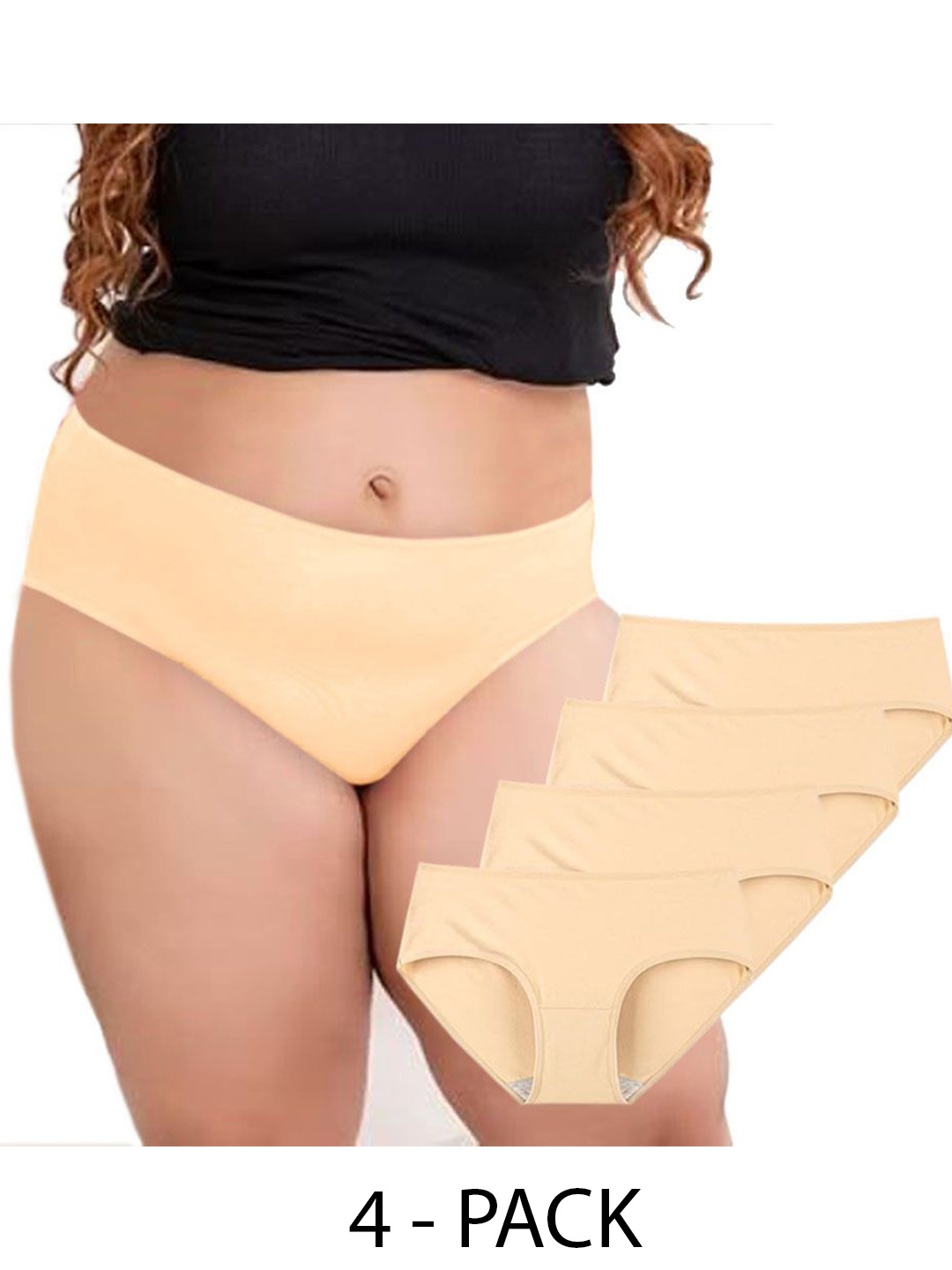 

Diving Deep Women Pack of 4 Cotton Hipster Briefs, Assorted