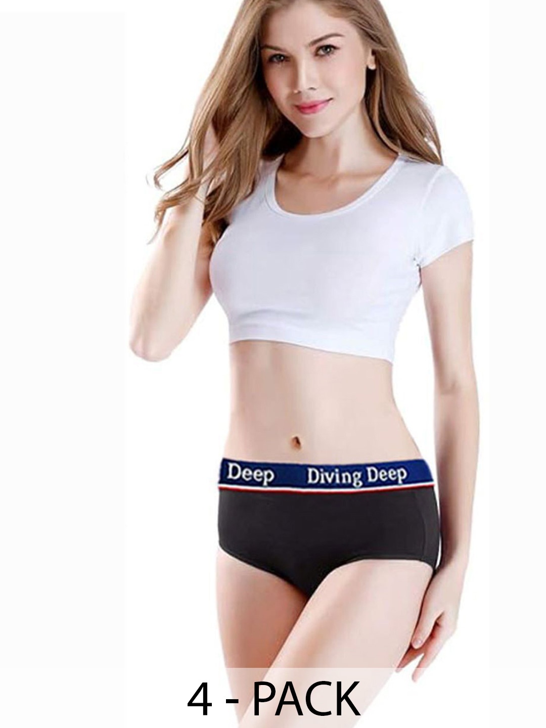 

Diving Deep Women Pack of 4 Hipster Briefs, Assorted