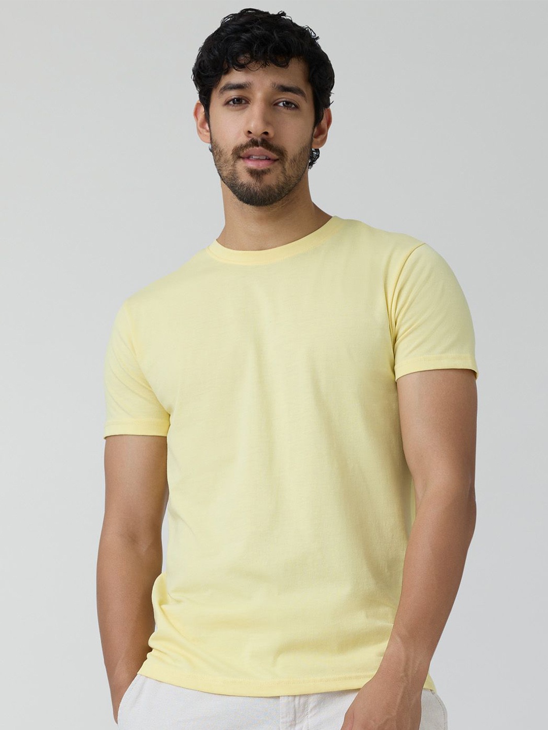 

XYXX Men Cotton Rich Code T-Shirt, Yellow