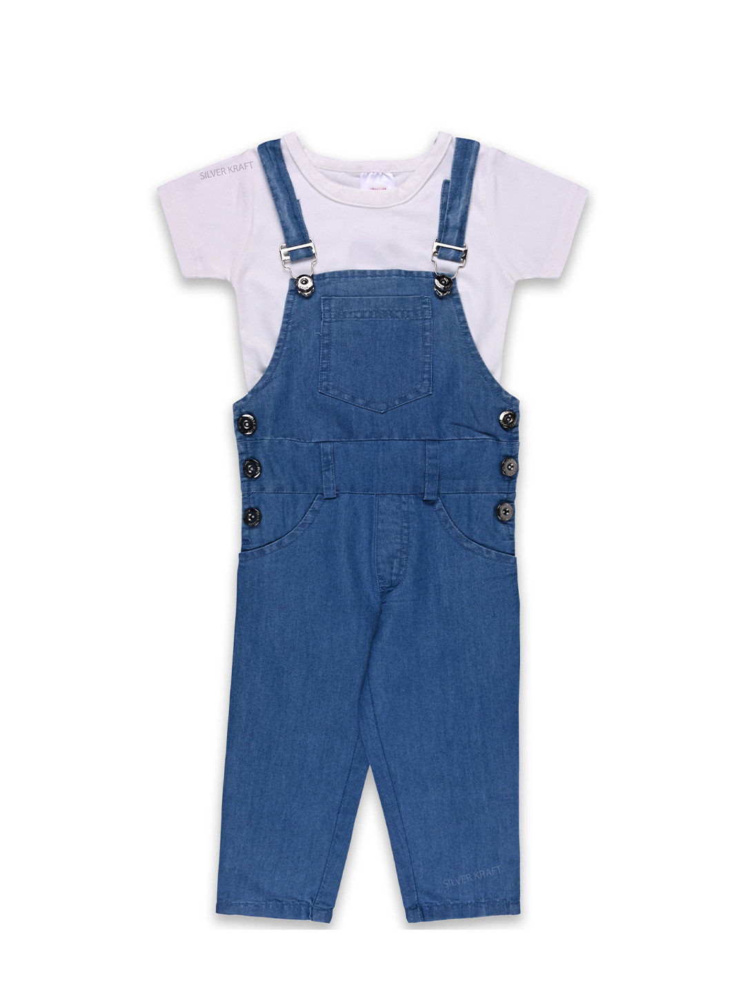 

Wish Karo Girls Dungaree With T-Shirt, Blue