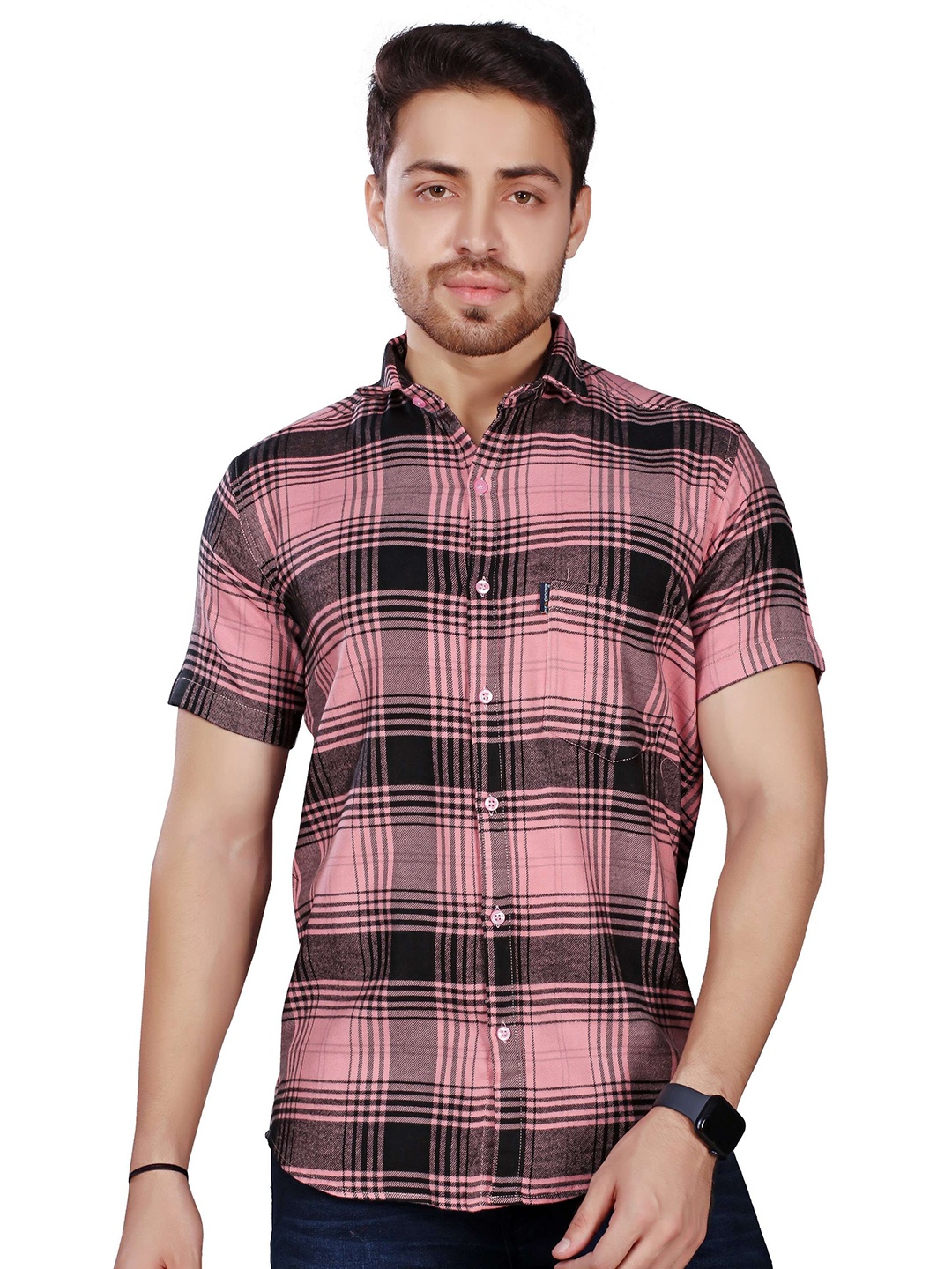 

BRUCEWANE Men Comfort Checked Casual Shirt, Multi