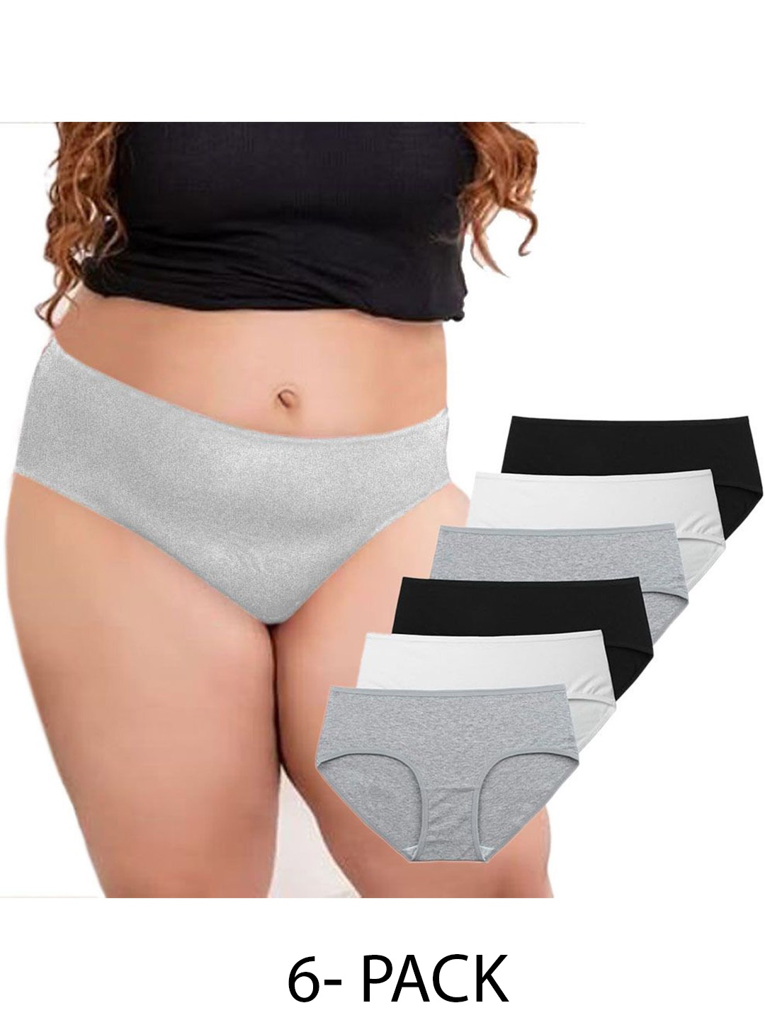 

Diving Deep Women Pack of 6 Hipster Briefs, White