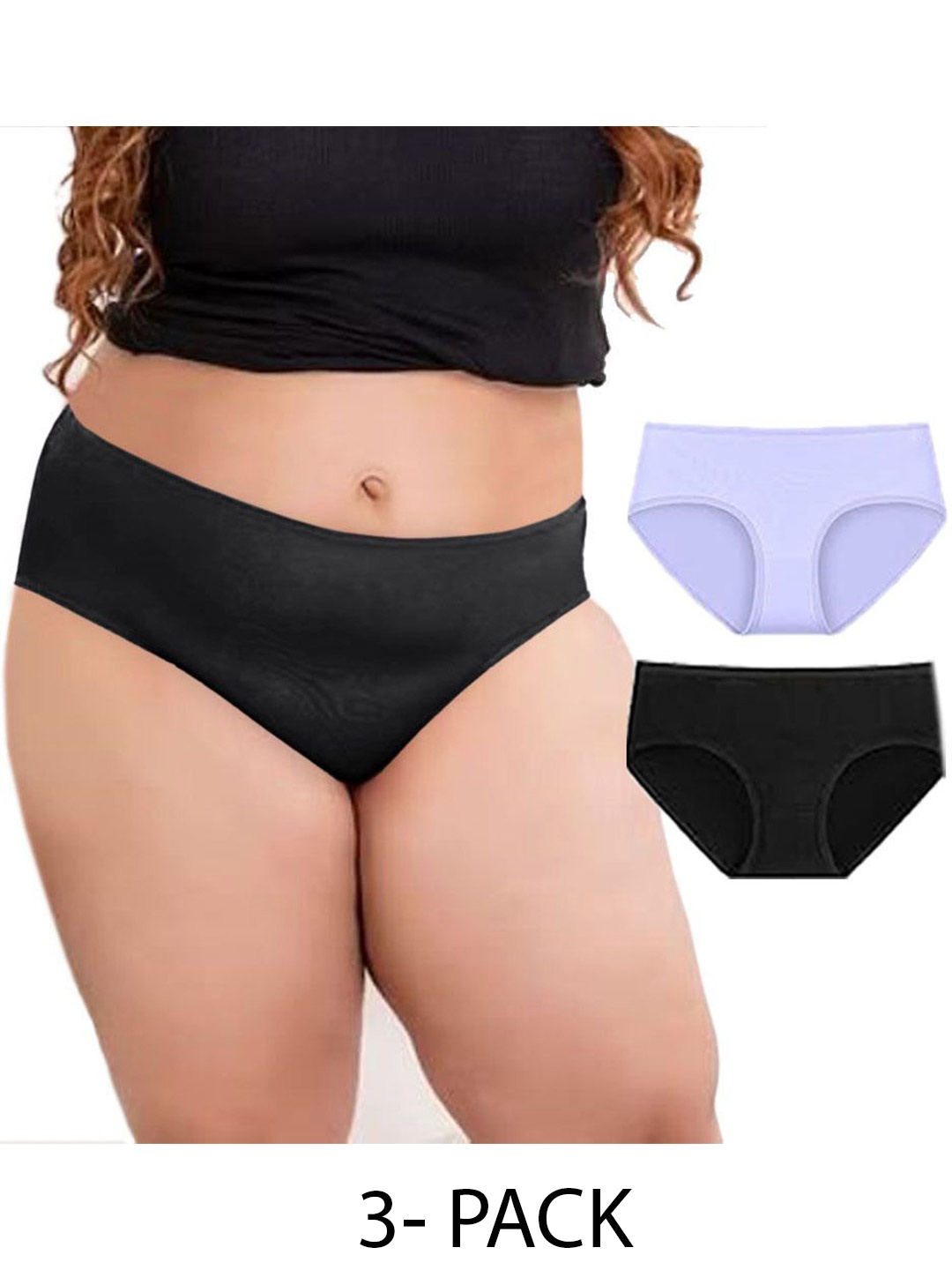 

Diving Deep Women Plus Size Pack of 2 Hipster Briefs, Assorted