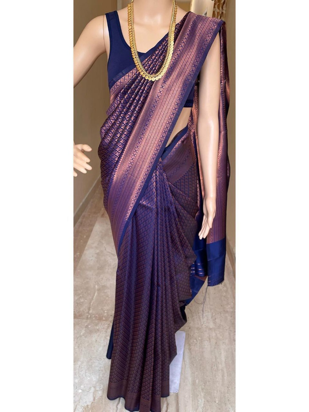

choiceit Zari Pure Silk Saree, Blue