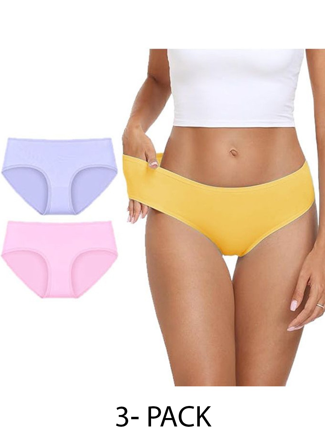 

Diving Deep Women Pack of 3 Hipster Briefs, Pink