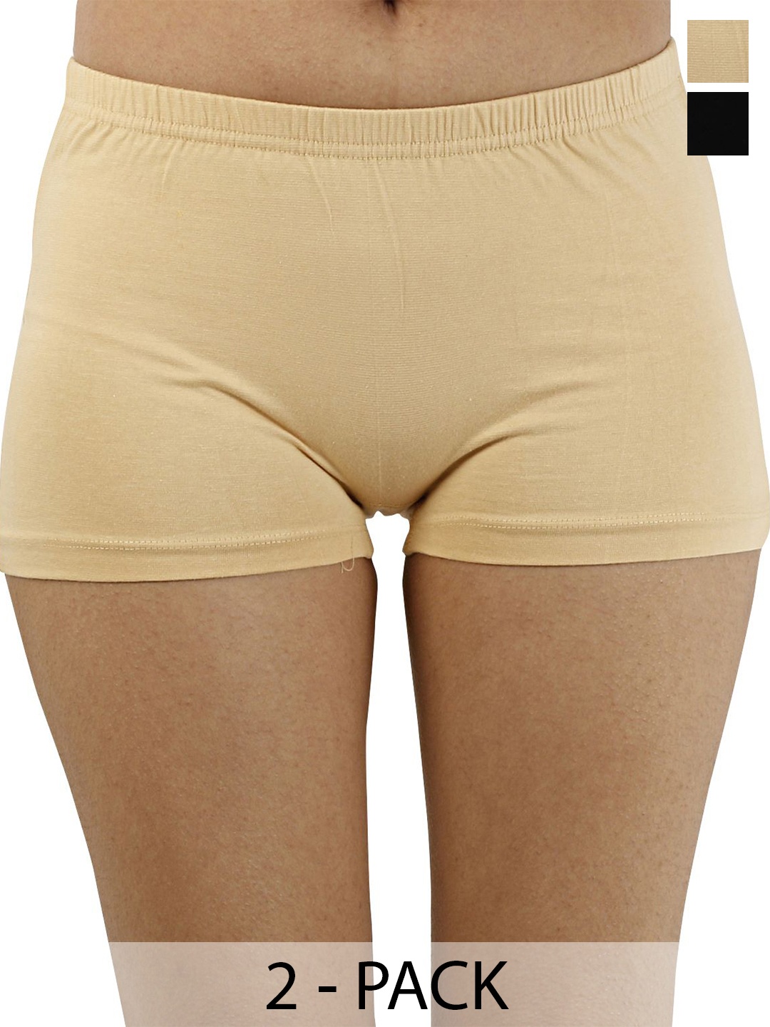 

Diving Deep Women Pack Of 2 Boy Shorts Briefs, Beige
