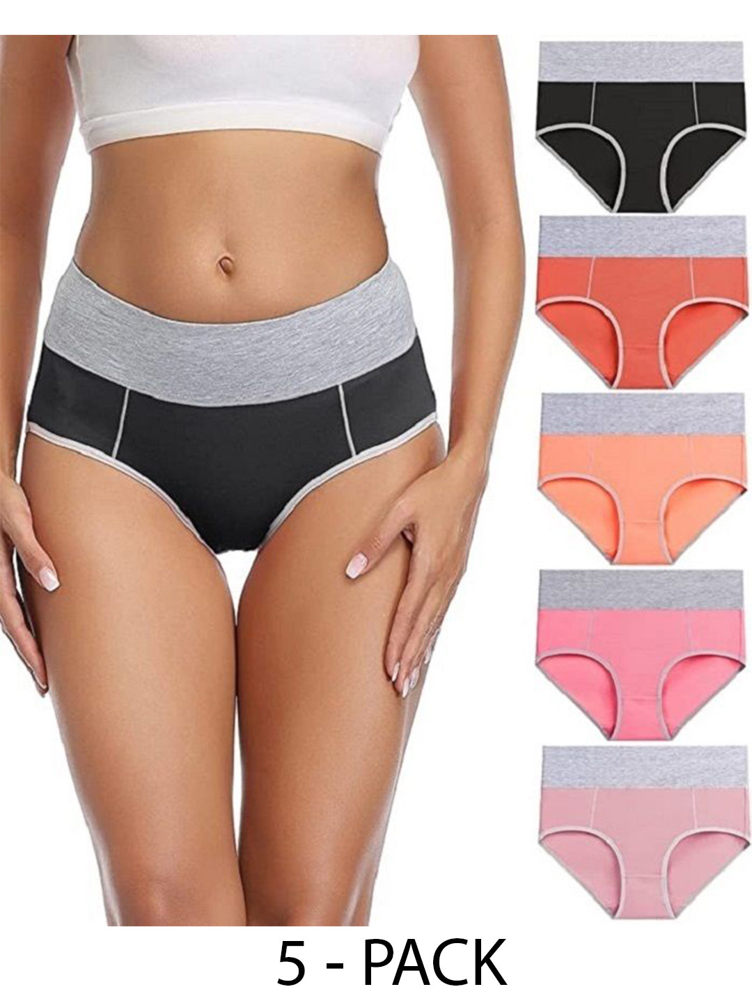 

Diving Deep Women Pack of 5 Cotton Hipster Briefs, Assorted