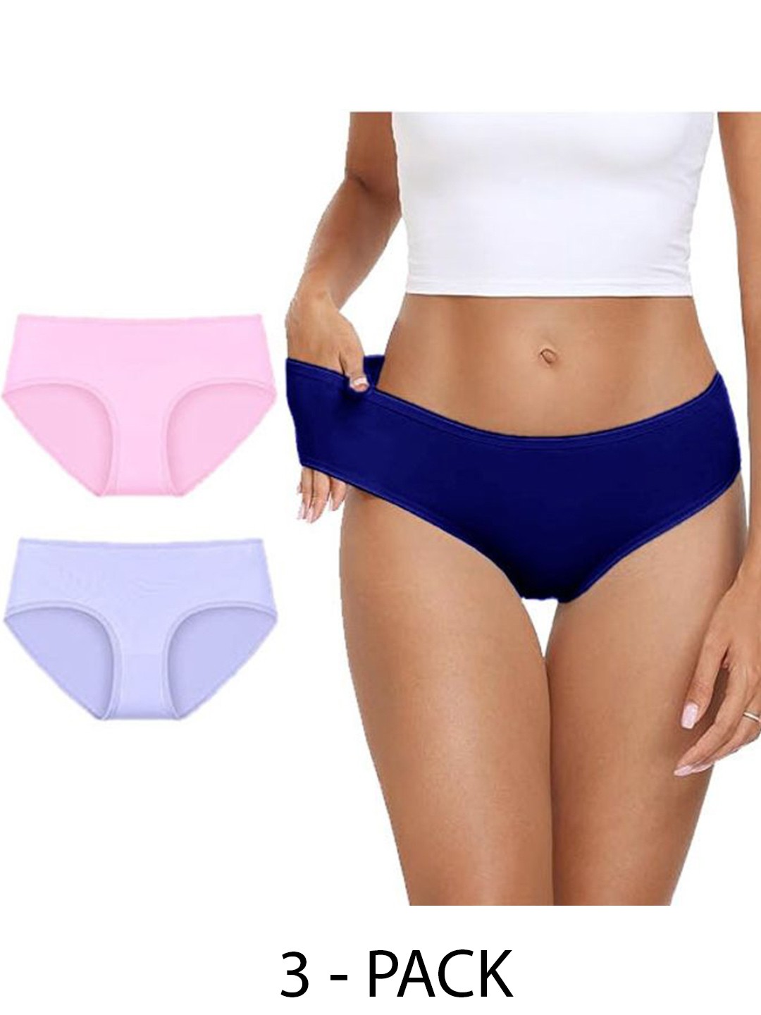 

Diving Deep Women Pack of 3 Cotton Hipster Briefs, Assorted