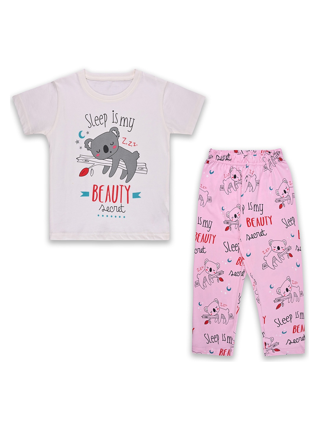 

Wish Karo Kids Printed Night Suit, Pink