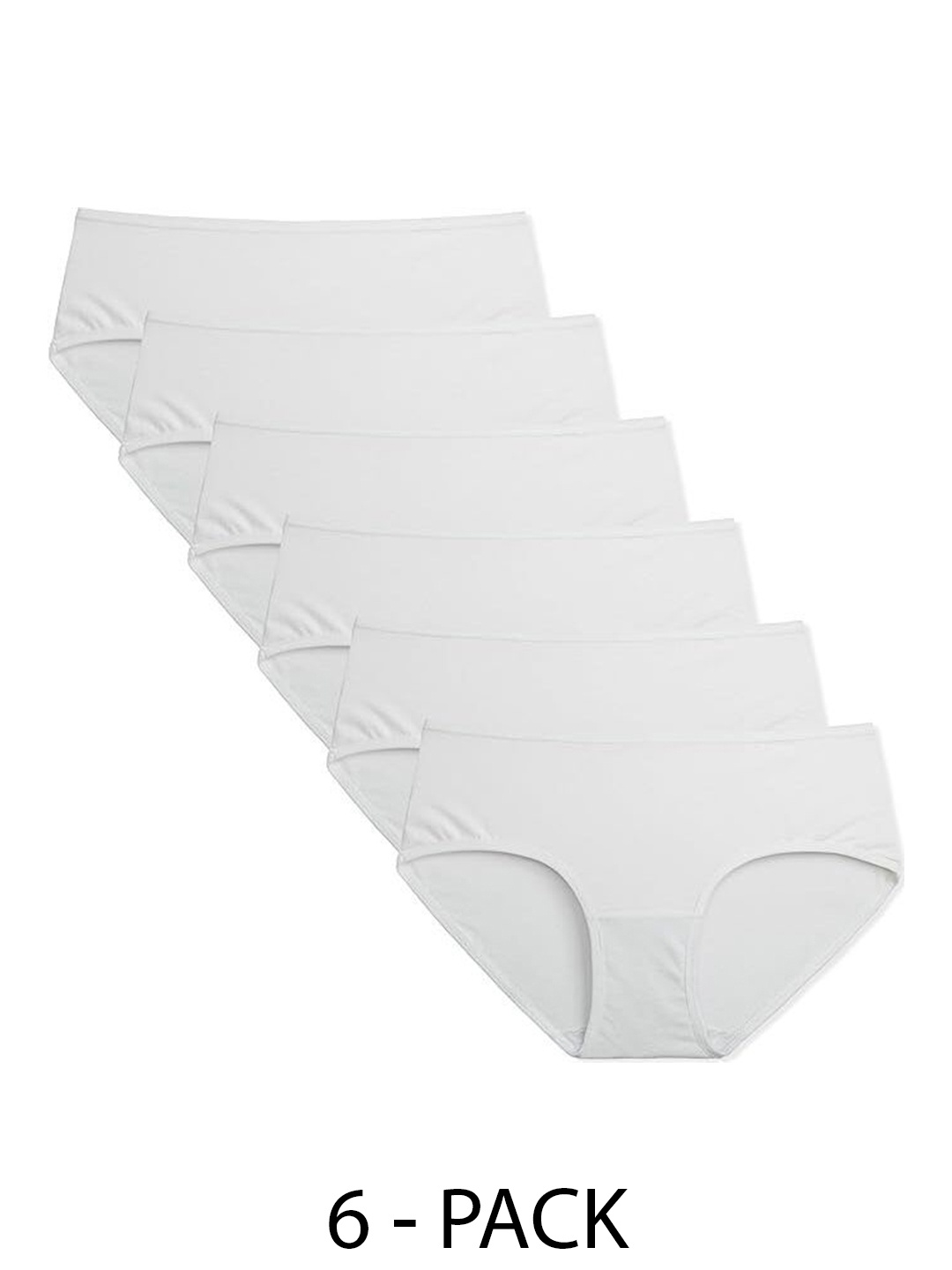 

Diving Deep Pack of 6 Cotton Hipster Briefs, White