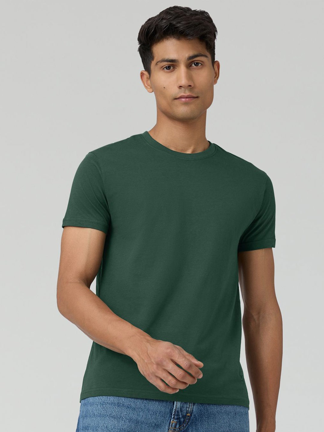 

XYXX Men Ultra Breezy Super Combed Cotton Solid Crew Neck T-Shirt, Green