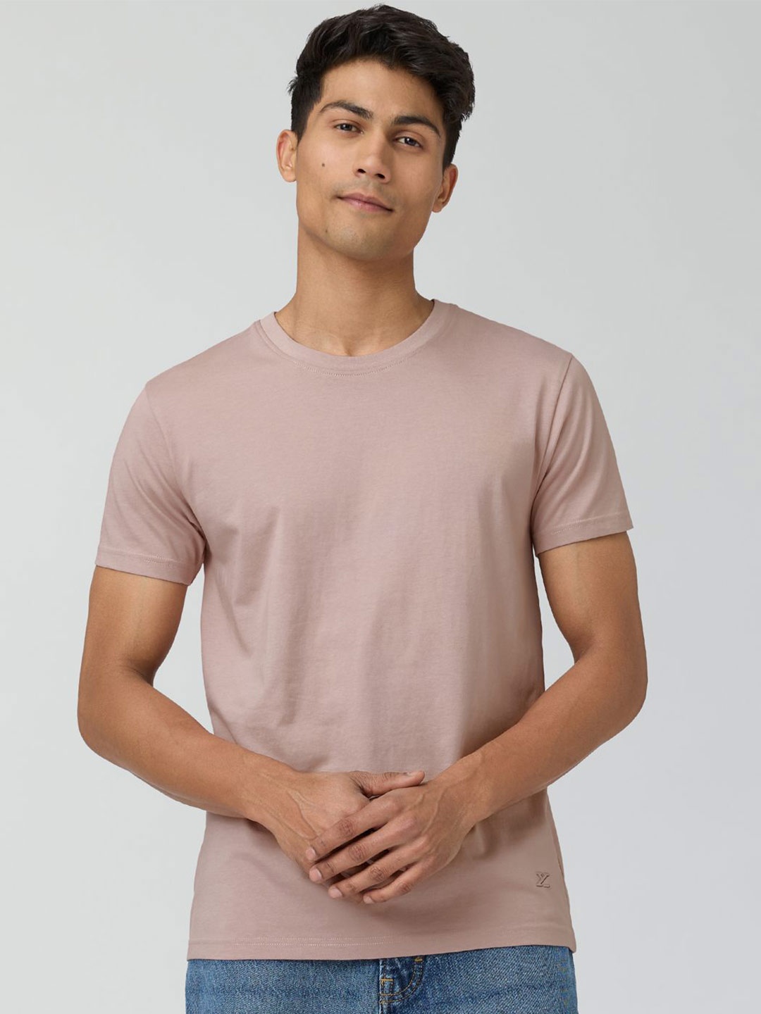 

XYXX Men Ultra Breezy Super Combed Cotton Solid Crew Neck T-Shirt, Mauve