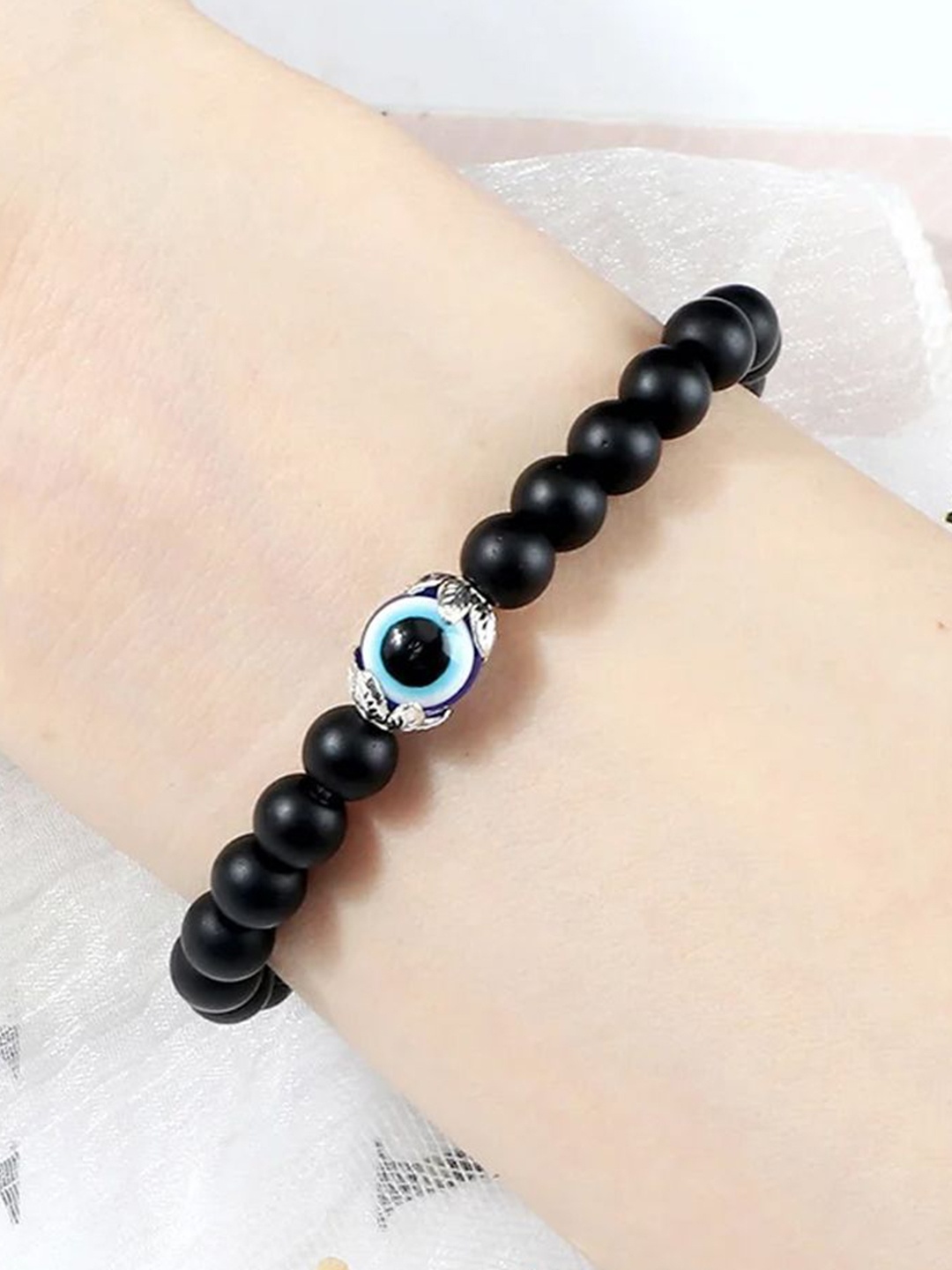 

Shining Diva Fashion Agate Wraparound Bracelet, Black
