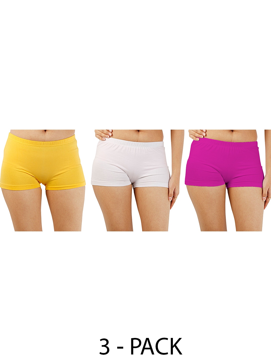 

Diving Deep Women Pack of 3 Cotton Boy Shorts Briefs, Pink