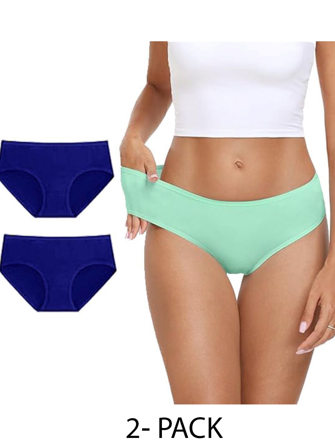 

Diving Deep Women Pack of 3 Cotton Hipster Briefs, Blue
