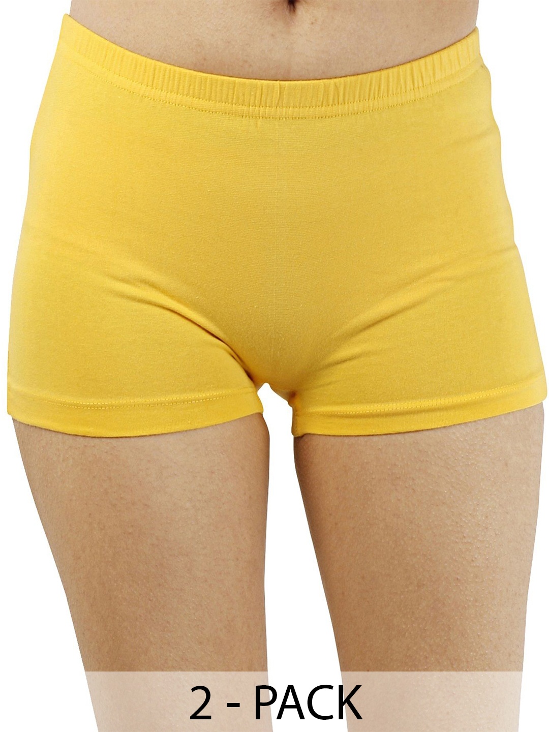 

Diving Deep Women Pack of 2 Boy Shorts Briefs, Yellow