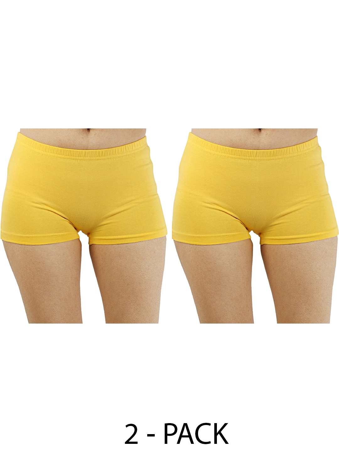 

Diving Deep Women Pack of 2 Cotton Boy Shorts, Yellow