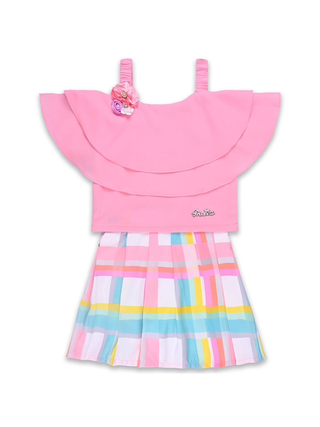

Wish Karo Girls Top with Skirt, Pink