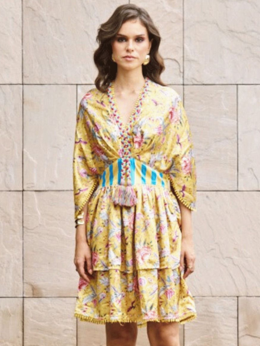 

CIN CIN Women Tropical Bloom Kaftan Dre, Yellow