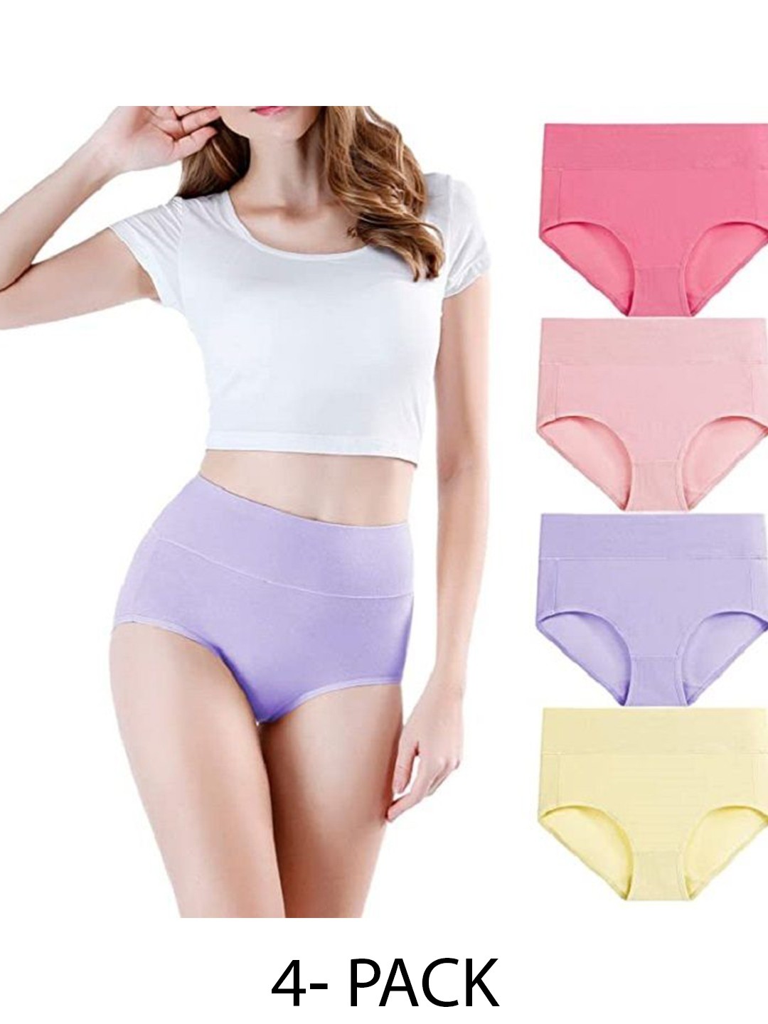 

Diving Deep Women Pack of 4 Hipster Briefs, Pink