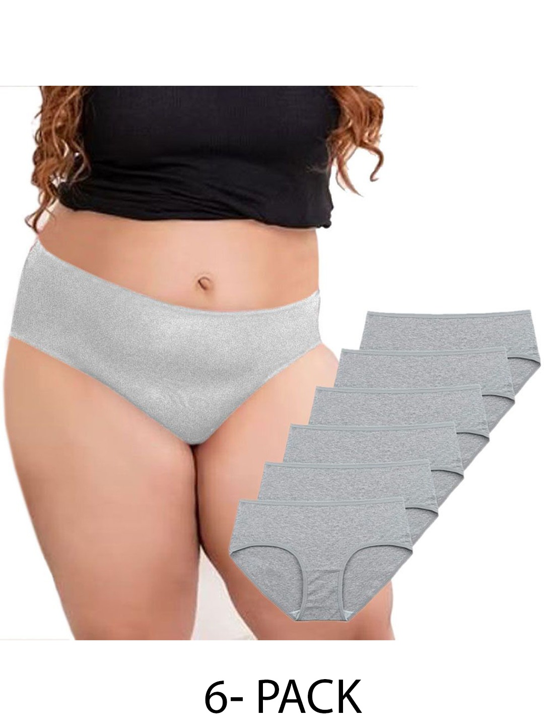 

Diving Deep Women Pack of 6 Hipster Briefs, Grey