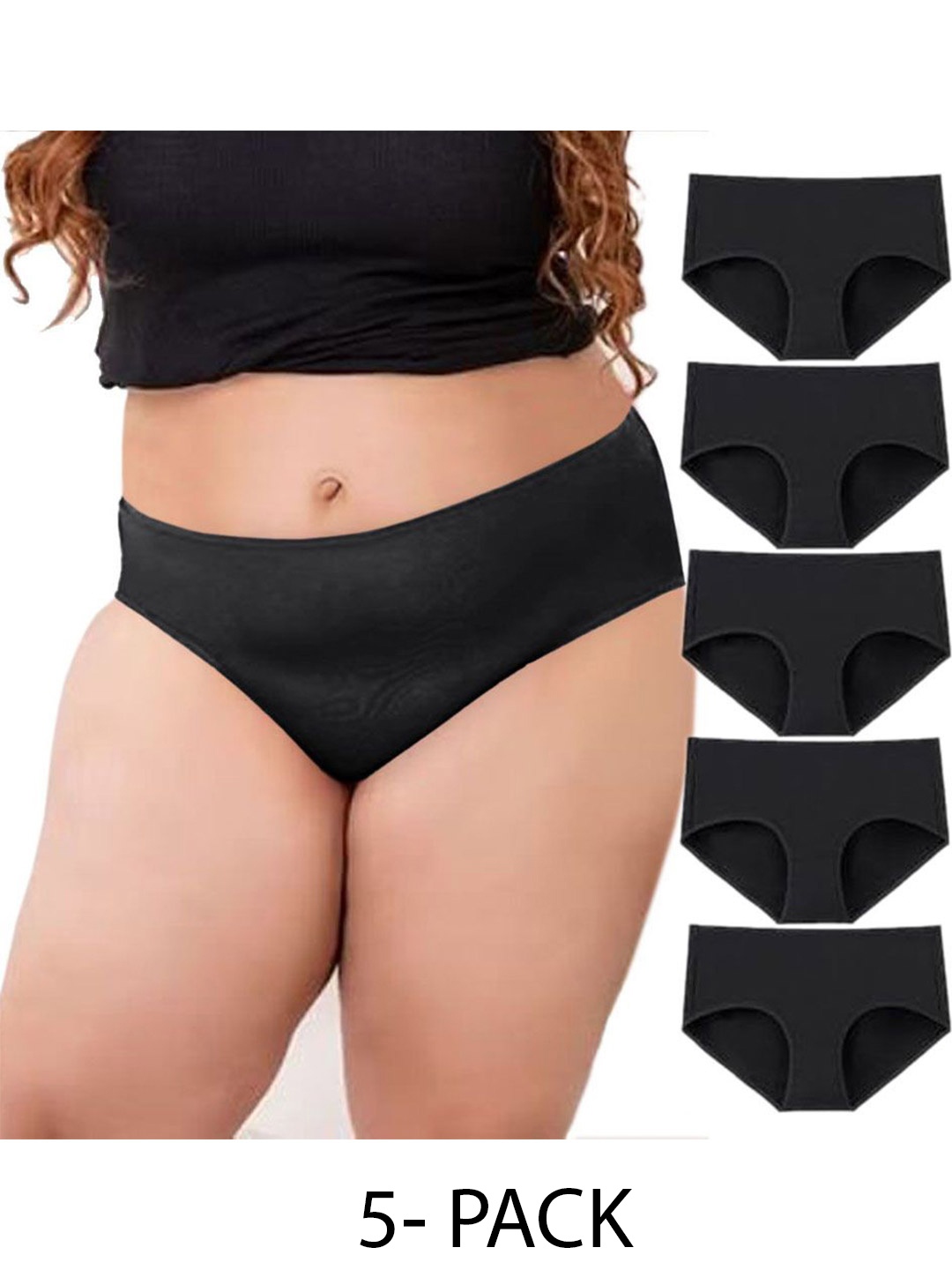 

Diving Deep Women Pack of 5 Hipster Briefs, Black