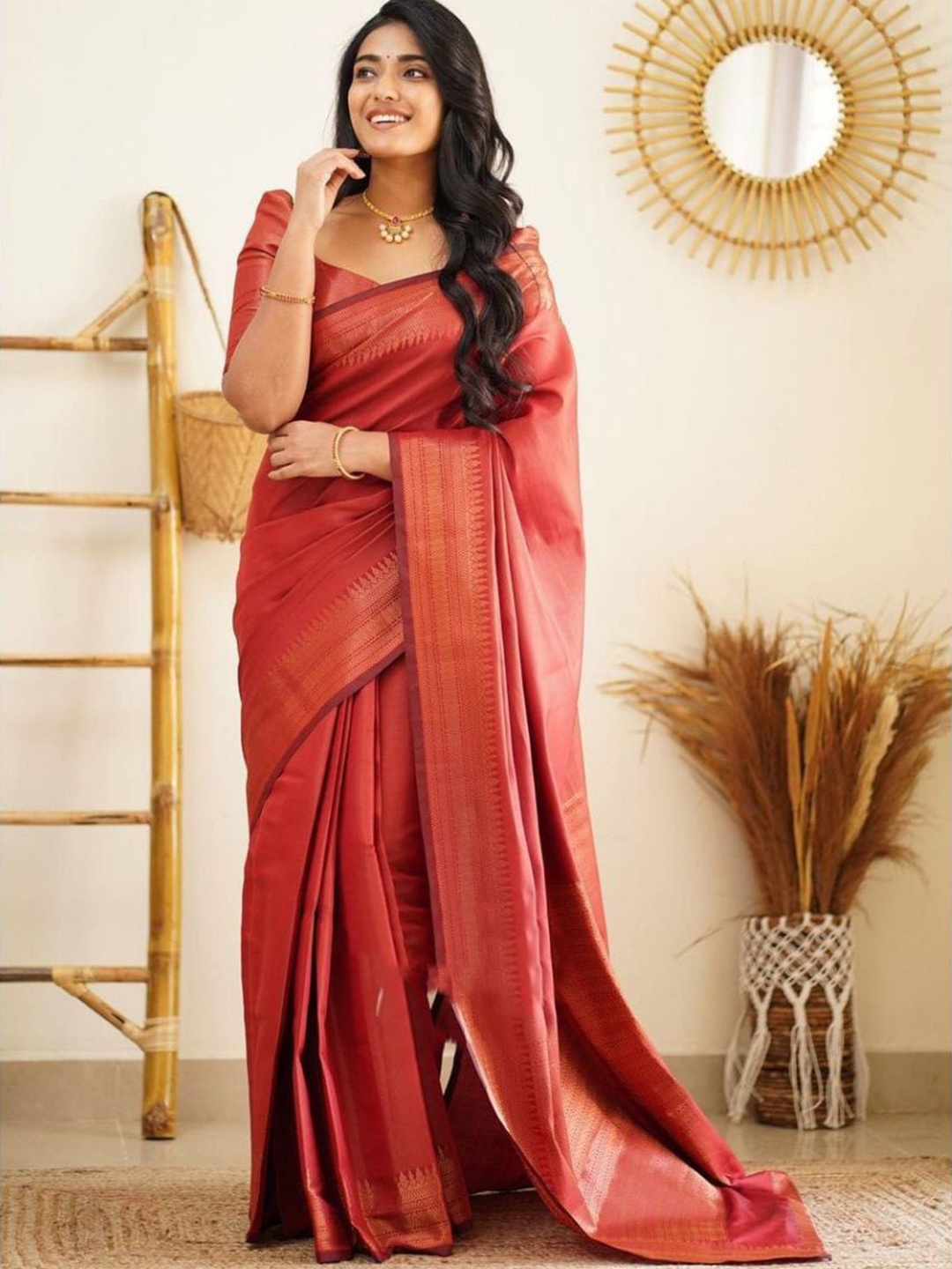 

Anouk Zari Banarasi Saree, Red